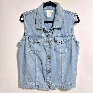 Coldwater Creek denim jean wester country vest light wash